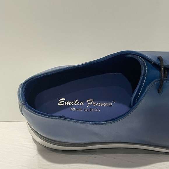 Emilio Franco shoes sneakers casual blue Italian leather Oxford - Picture 7 of 7